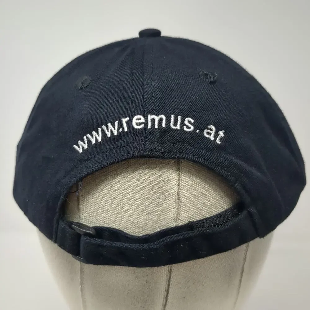 REMUS Racing Baseball Cap Black One Size Wolf Logo Slideback Performance Hat